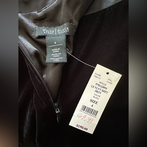 White House Black Market Velvet Shift Party Dress - Picture 3 of 7